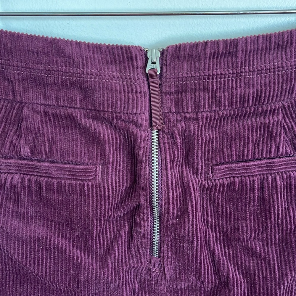 Ann Taylor Loft Purple Corduroy Back Zipper Retro Y2K Casual Feminine Mini Skirt - Picture 8 of 11